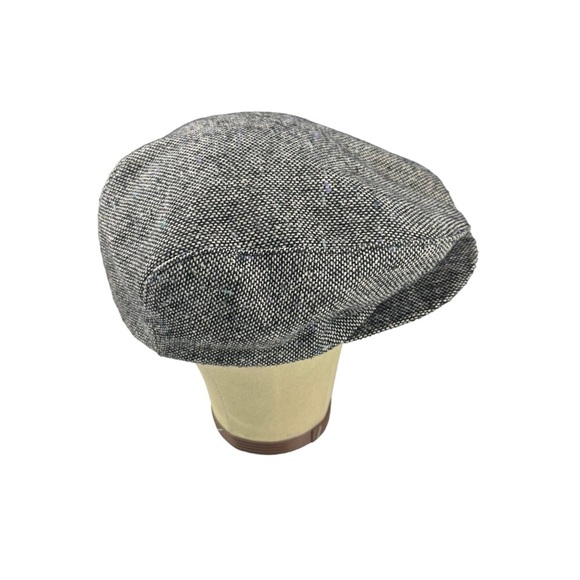 Vtg Made in USA Grey Wool Tweed Newsboy Hat Sz L 7 1/4 to 7 3/8 Peaky Blinders - Picture 8 of 11